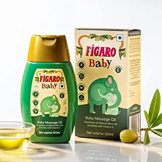 Figaro Baby Massage Oil with Goodness of Natural Olive oil enriched with vitamin E, Dermatologically tested, 100 ml