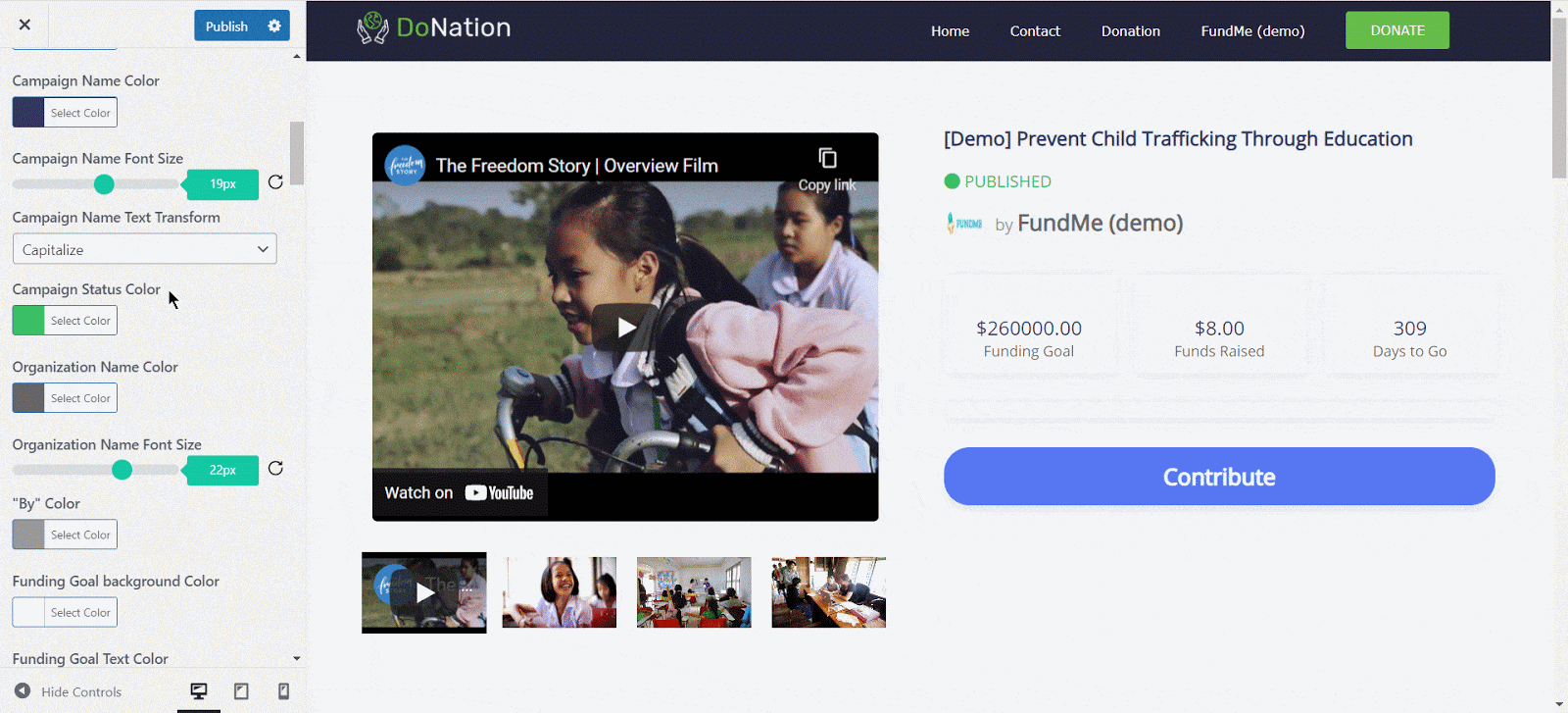 Customize Donation Platform