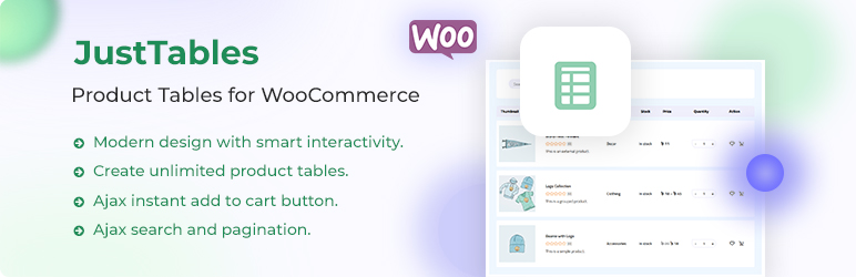 JustTables – WooCommerce Product Table