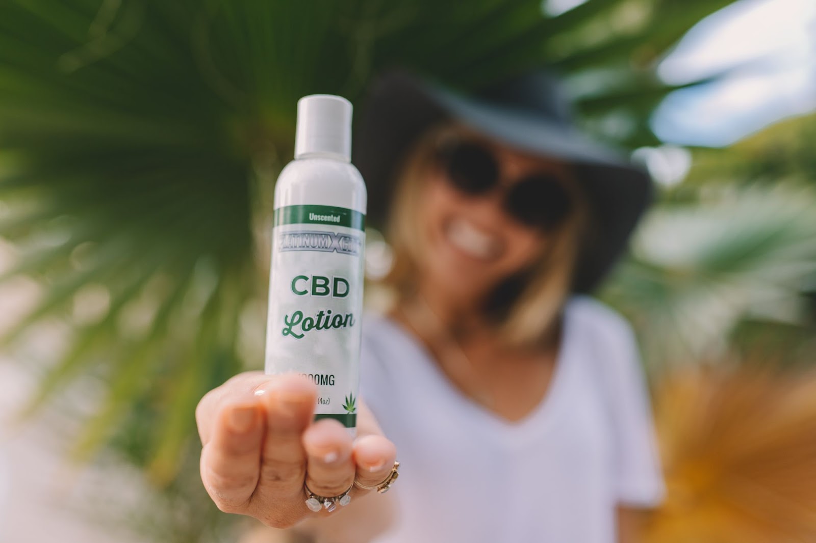 CBD lotion, girl