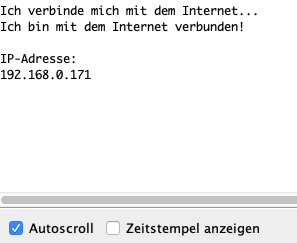 Feste IP-Adresse im Seriellen Monitor
