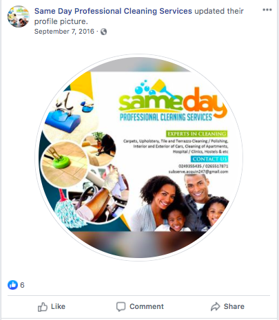 same day professional cleaning services ad example