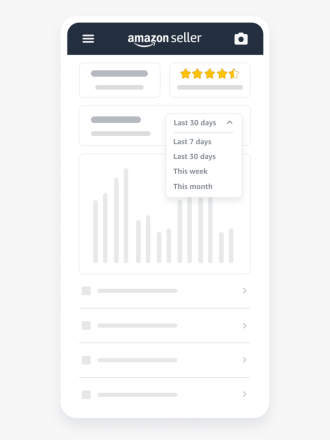 lo-fi ui illustration of seller app with dropdown