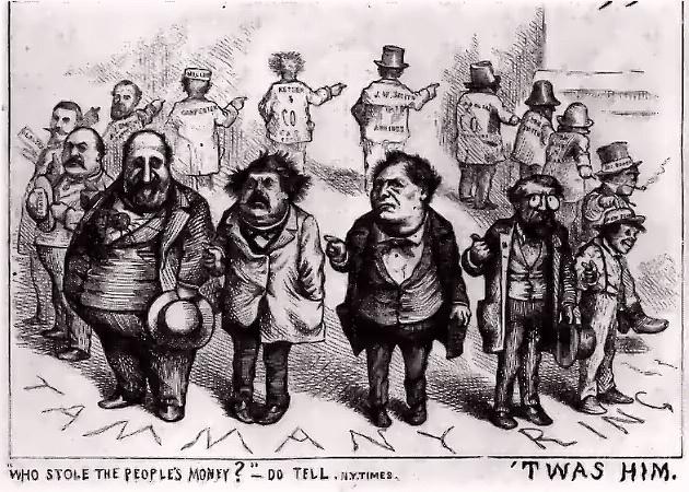 Image of Thomas Nast's Tammany Ring cartoon published in Harper's Weekly in 1871, making fun of "Boss" Tweed. Illustrating piece on the necessity of political humor (Wikimedia Commons) spectator.org