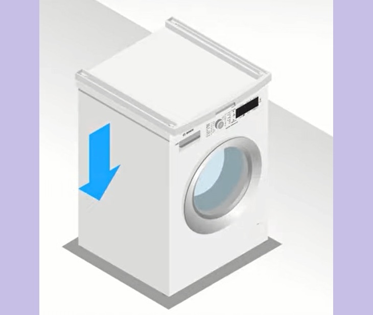 bạn đặt bộ phụ kiện kết nối lên mặt trên của máy giặt.