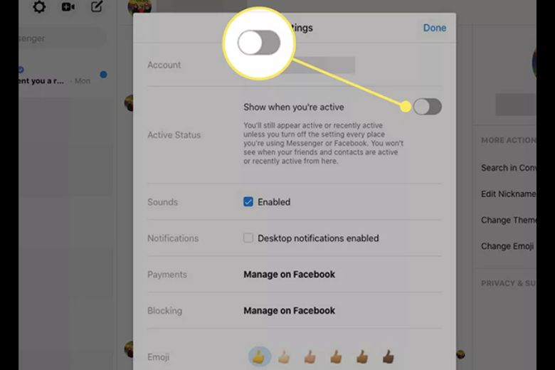 Cách tắt trạng thái online trên facebook