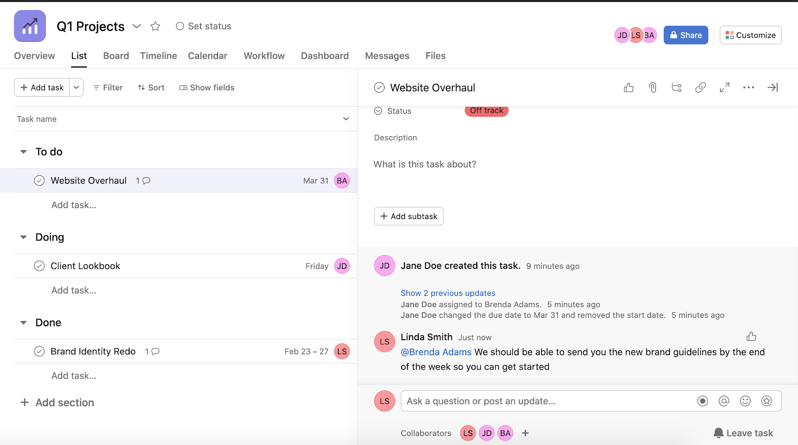 Asana UI