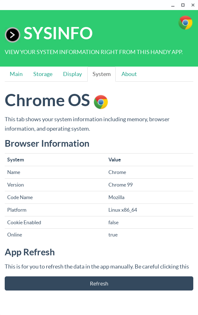 Connaître les informations  systèmes de l’ordinateur gérant Chrome et Chrome OS