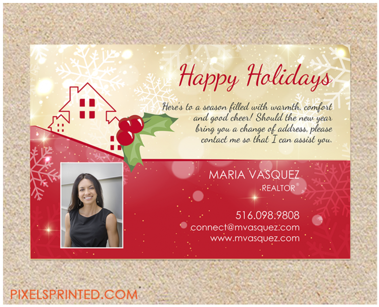 Happy Holidays postcard for real estate agents