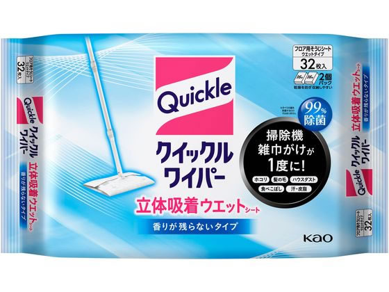 KAO クイックルワイパー 立体吸着ウエットシート 32枚