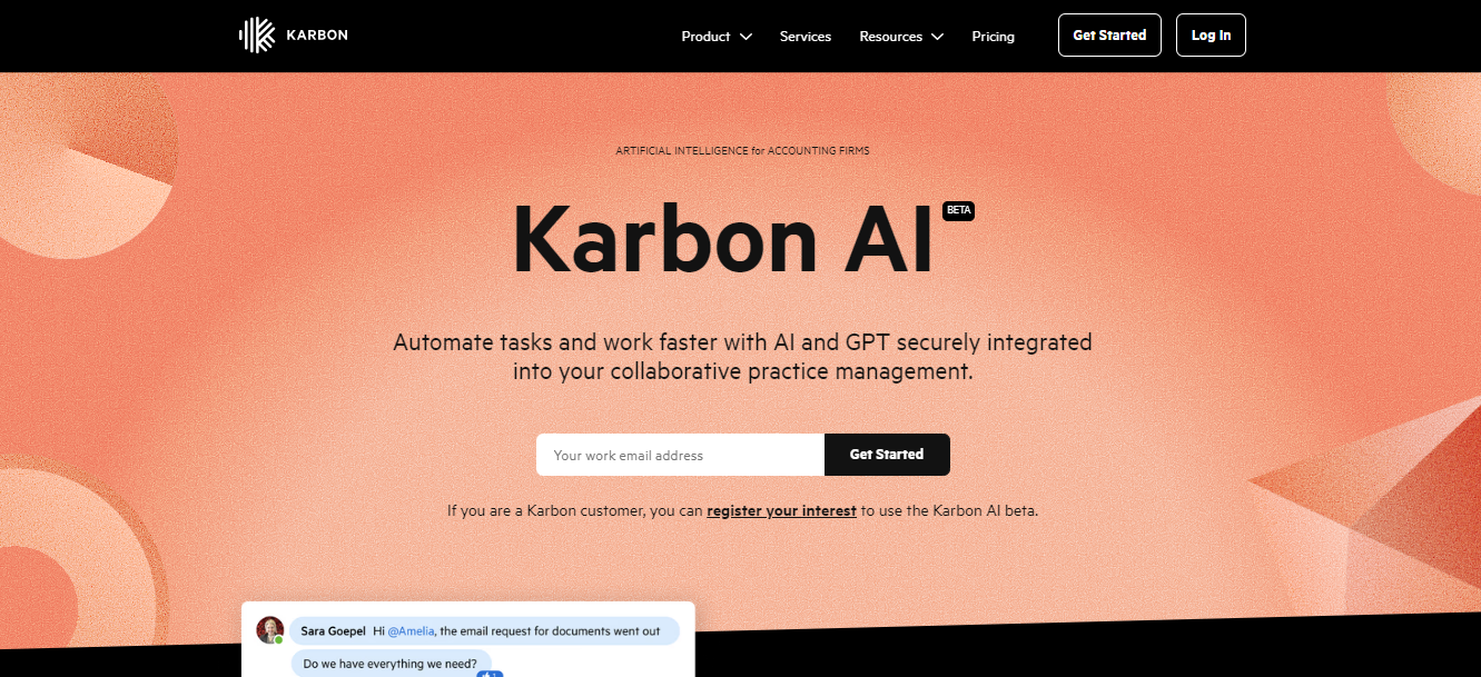 Karbon AI accounting practice management software