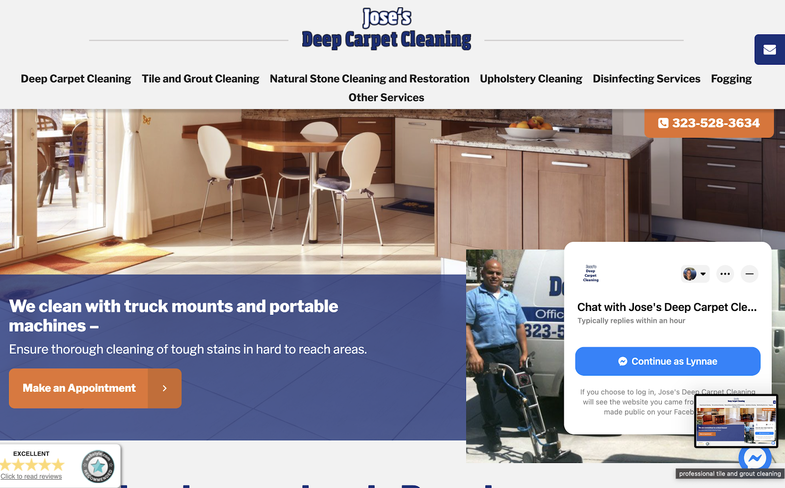 jose's deep carpet cleaning website