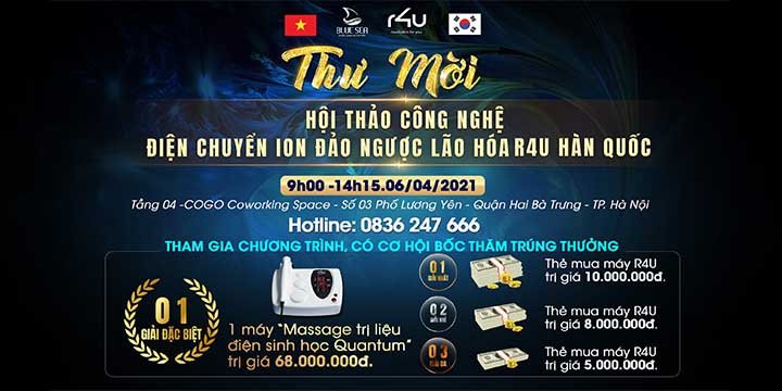 Thư mời khách hàng tham gia hội thảo công nghệ điện chuyển ion giảm béo R4U Quantum.