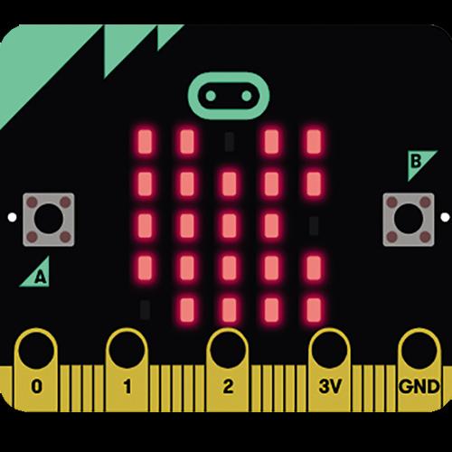 Egy micro:bit eszközön az első oszlop utolsó, az első sor középső és az utolsó oszlop középső LED-je kivételével valamennyi világit.