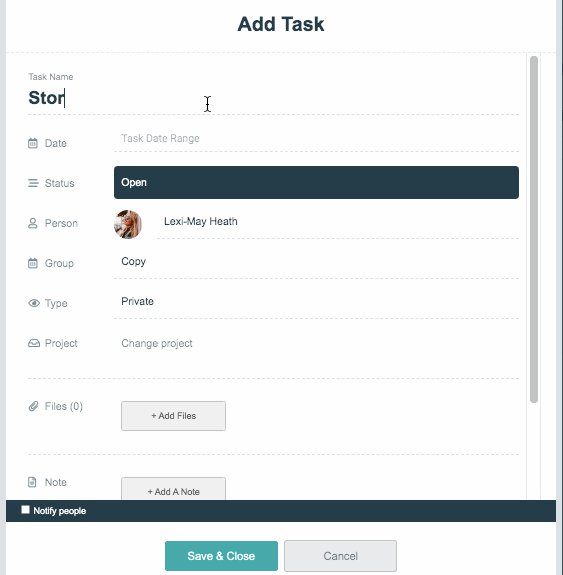 Project.co tasks feature