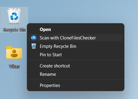 Scan Recycle Bin for Duplicates