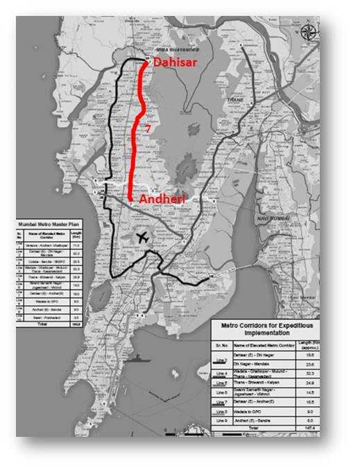 Mumbai Metro Line 7 Route Map