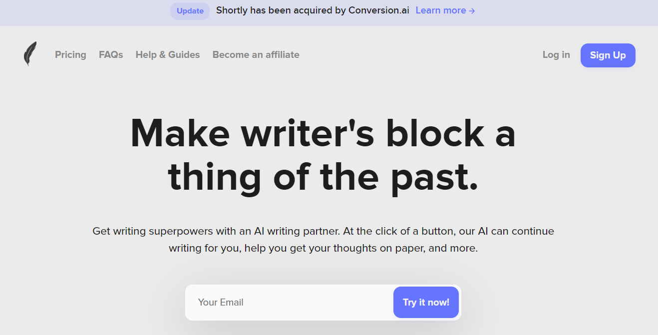 Shortly.ai/Conversion.ai is an excellent book-writing tool.