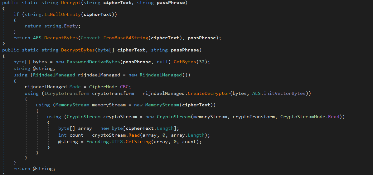 AES decryption implementation