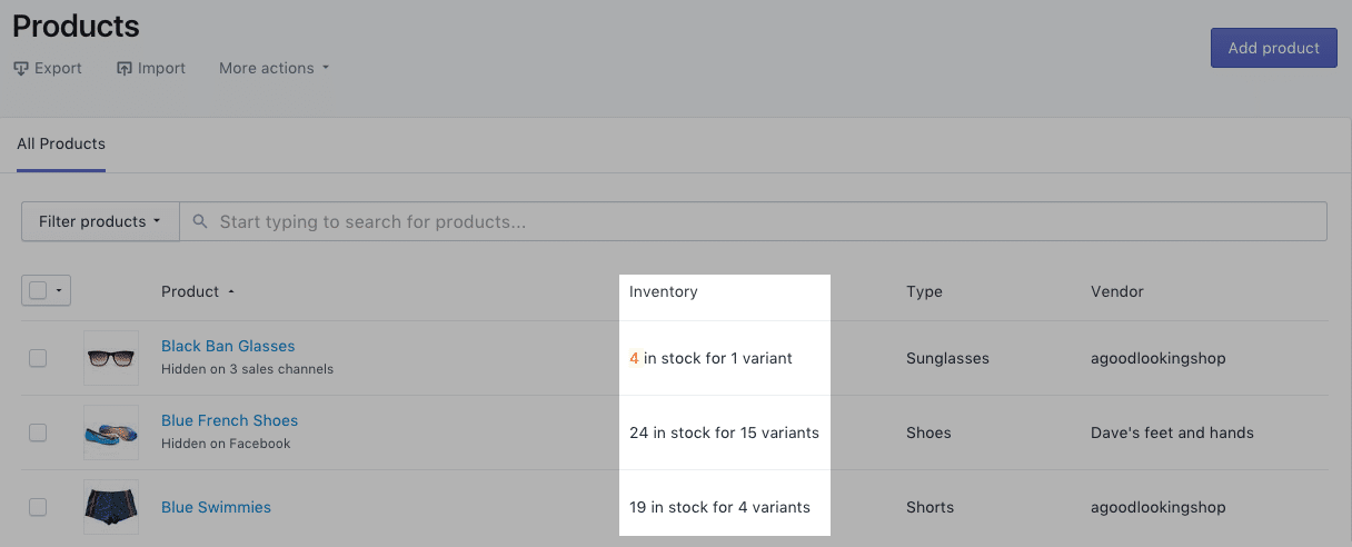 Shopify product variation 