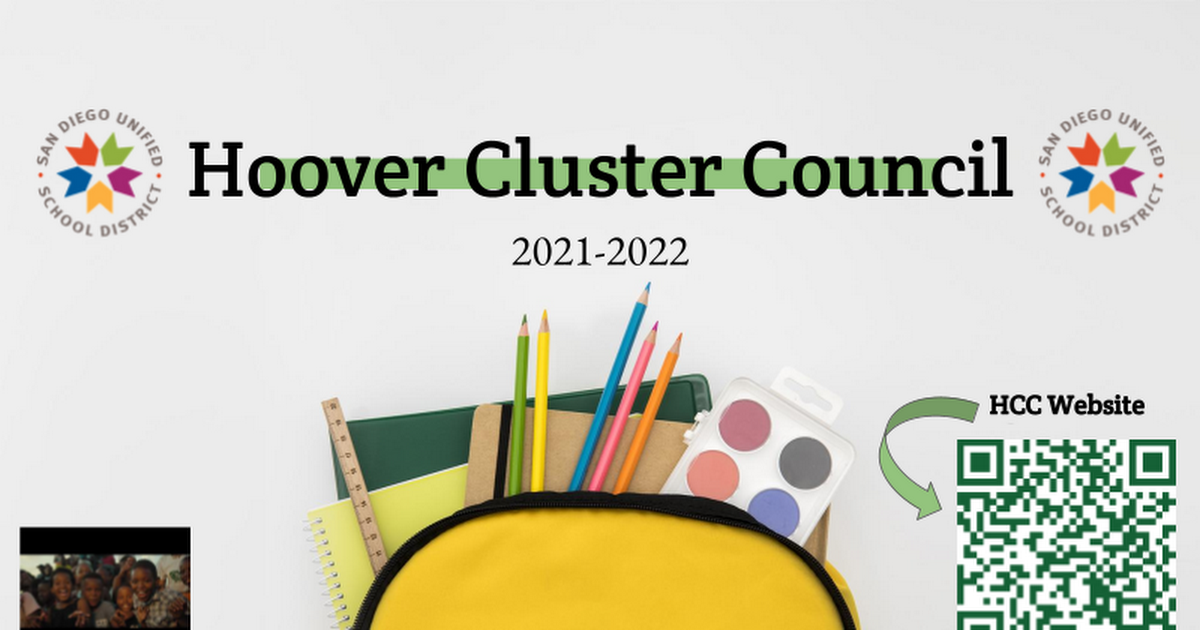 Hoover Cluster Council Agenda 2021-2022 -- 4.4.2022