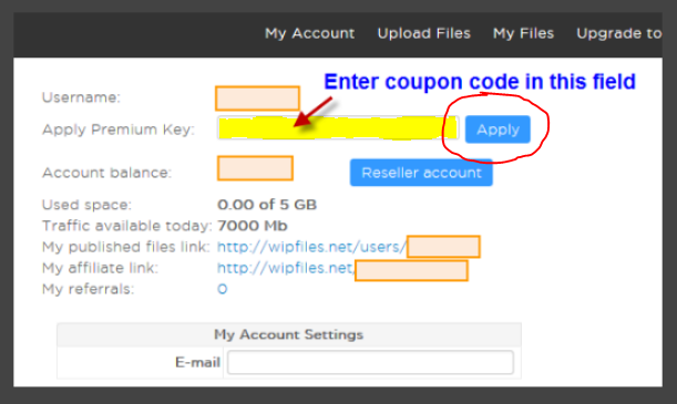 WipFiles Premium Account Activation