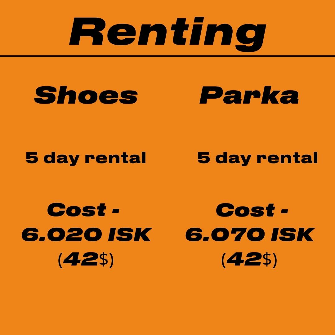 Renting a parka in Iceland