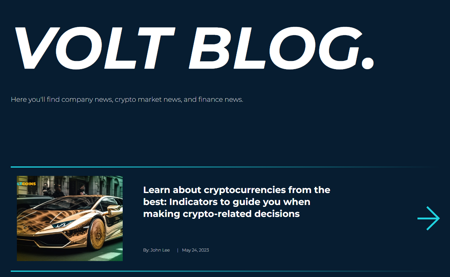 Voltcoins blog content