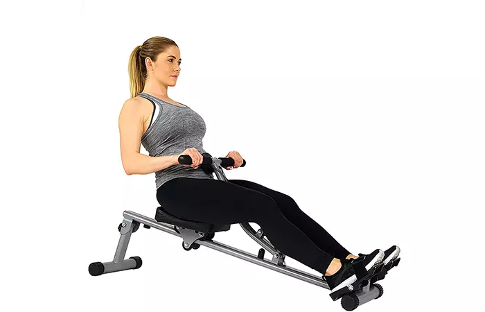 SUNNY HEALTH AND FITNESS SF – RW1205 ROWING MACHINE - best rowing machine for beginners