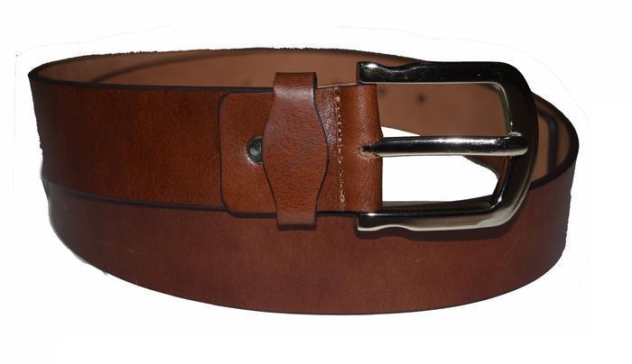 Casual brown wide leather belt - Lusso Leather - 1