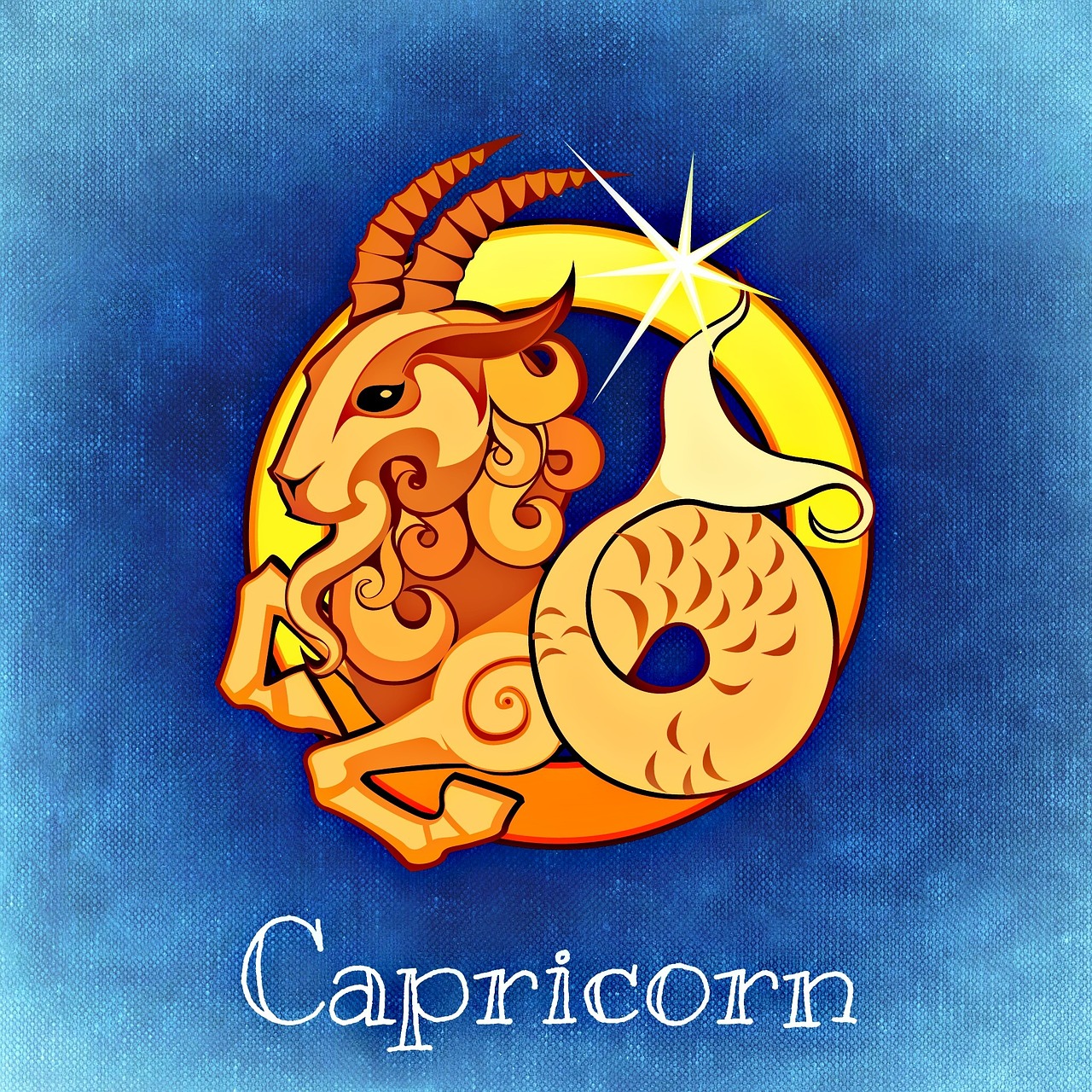 An illustration of the symbol for Capricorn zodiac sign.