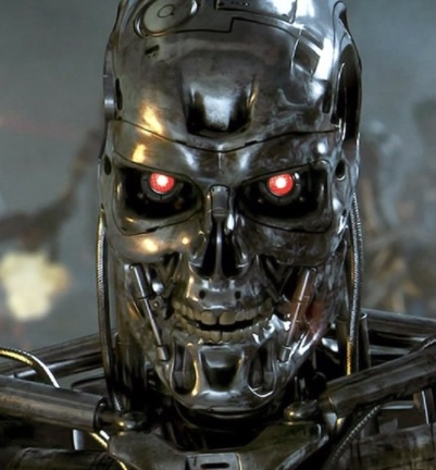 Photo of the Terminator in metal skeleton form