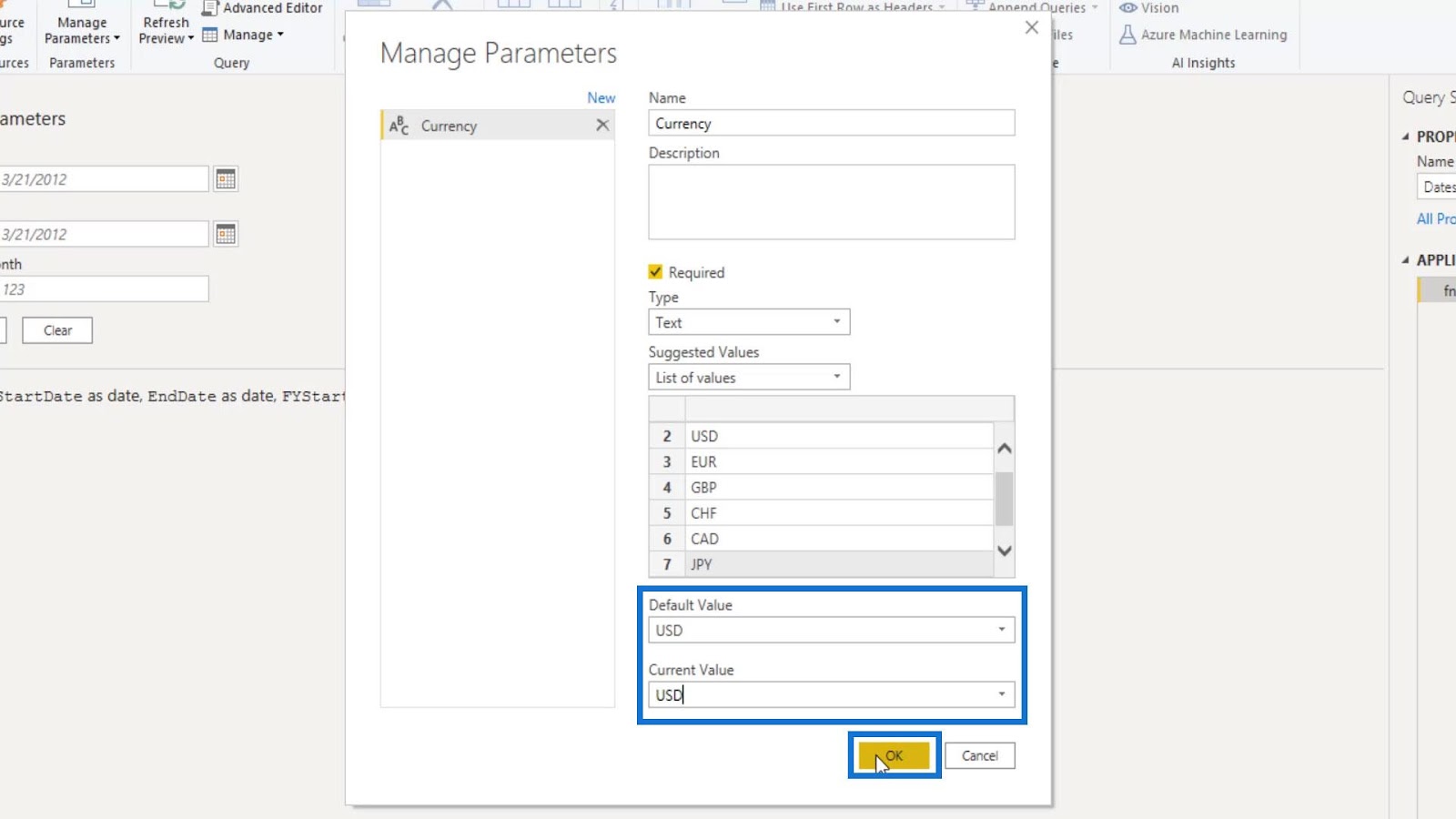 Power BI Parameters