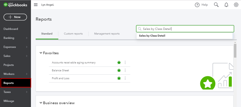 QuickBooks Online includes a variety of reporting features.