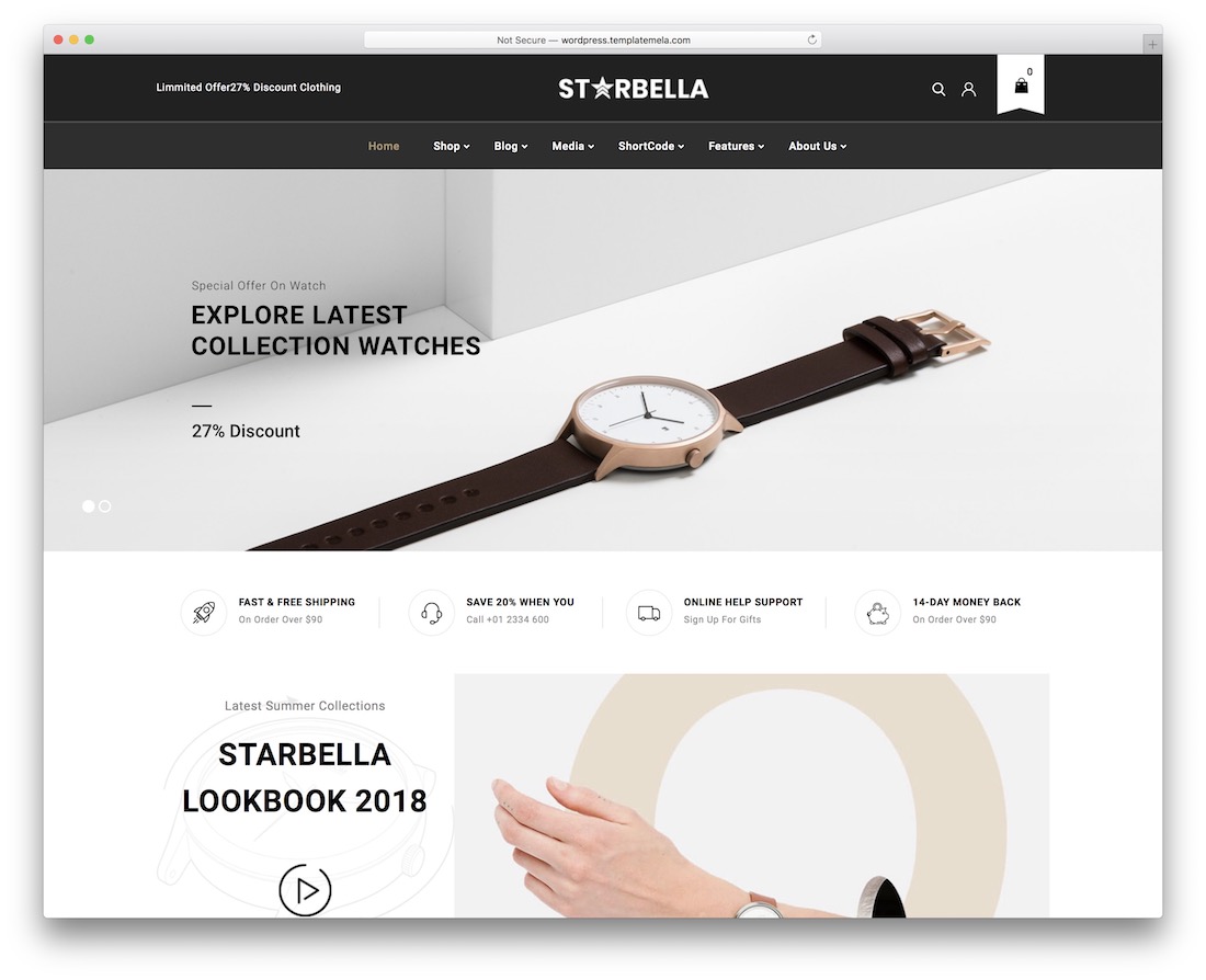 thème de commerce électronique adapté aux mobiles par starbella