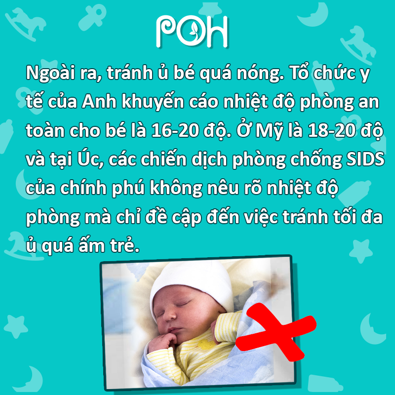 Tránh ủ cho trẻ quá nóng