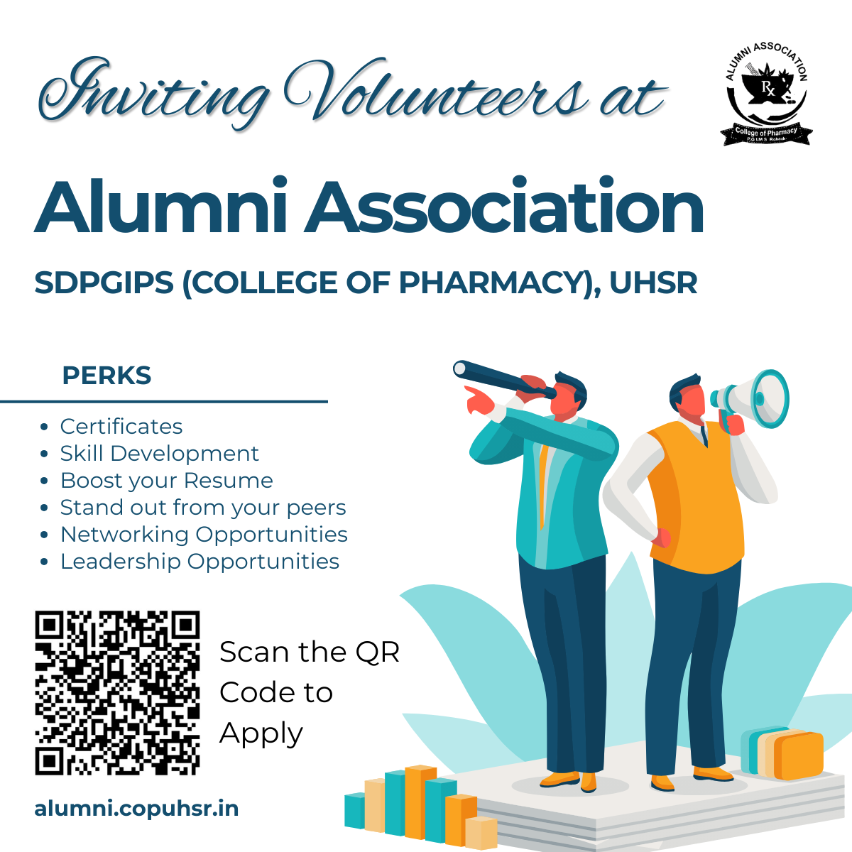 Inviting Volunteers at Alumni Association SDPGIPS (College of Pharmacy) UHSR