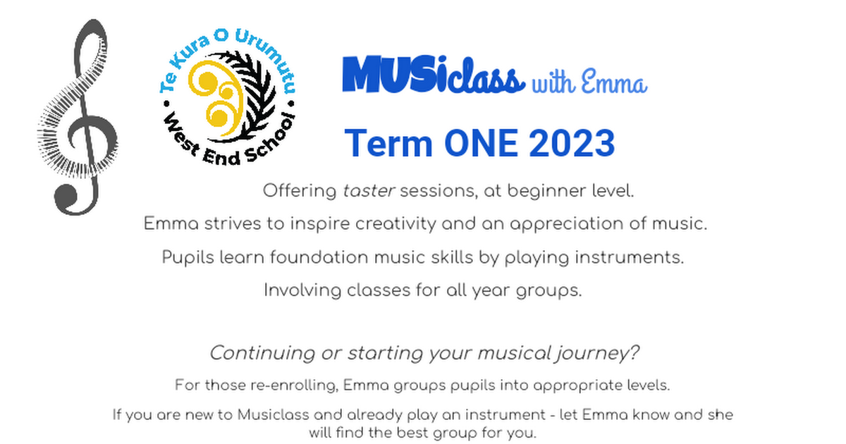 MusiClass at W.E.S. Term ONE 2023