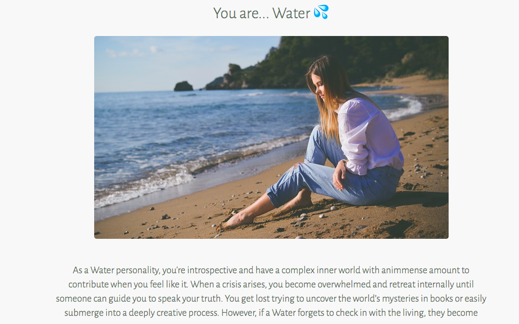 You are water quiz result