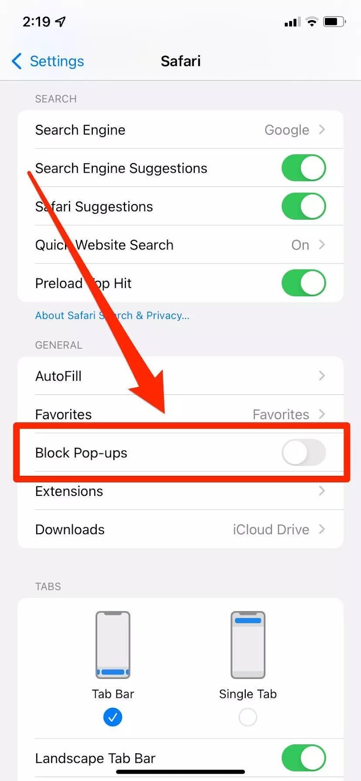 How to allow pop-ups on an iPhone so that you can access certain sites