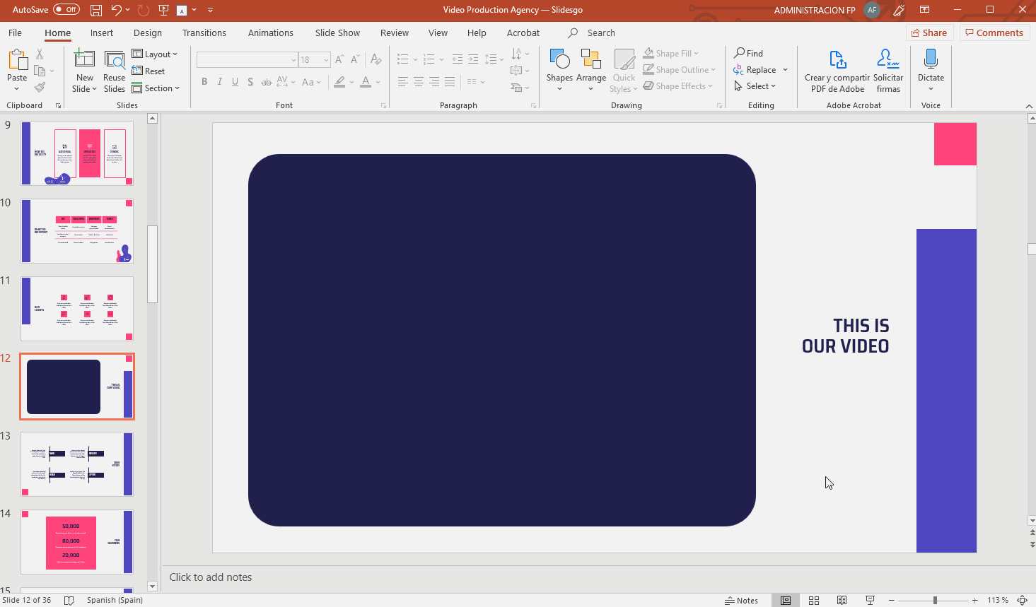 Inserting a video in PowerPoint