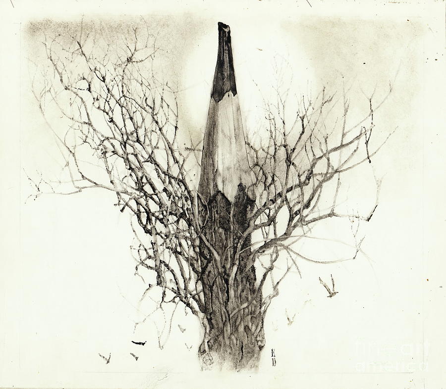 Pencil Tree Painting by Ed Crossstudio | Fine Art America