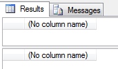 empty result in ssms