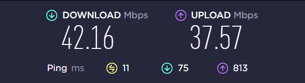 NordVPN Speed Test Results