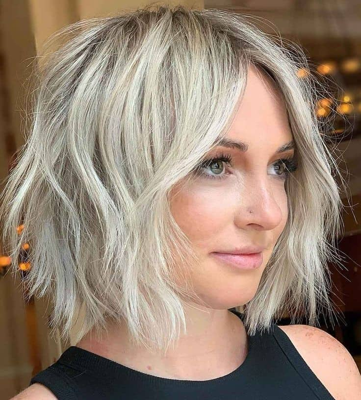 grey short layering hair