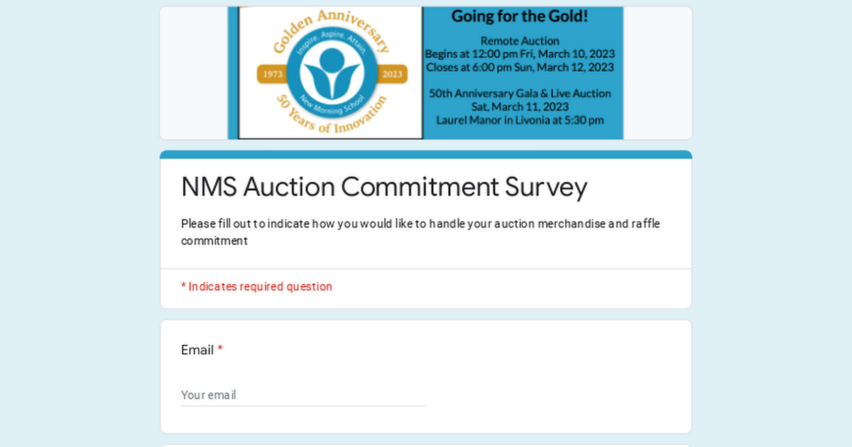 NMS Auction Commitment Survey