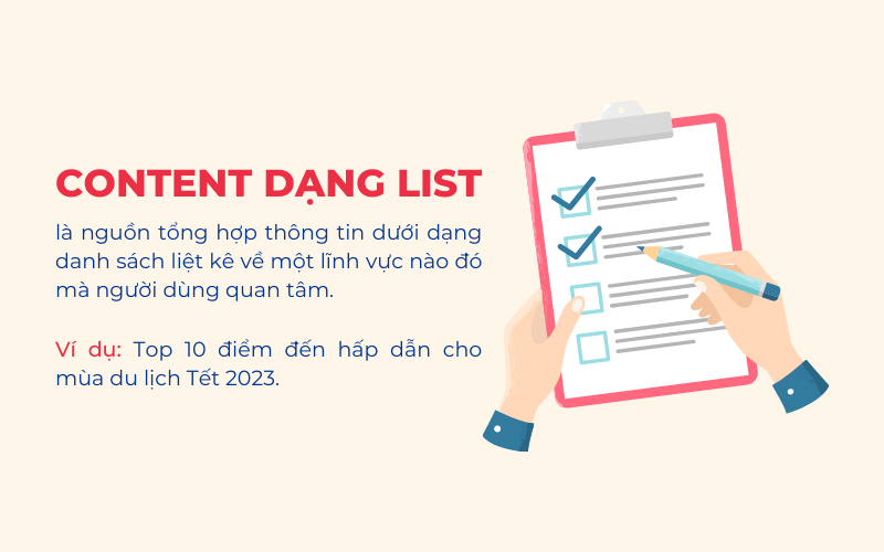 Content dạng list