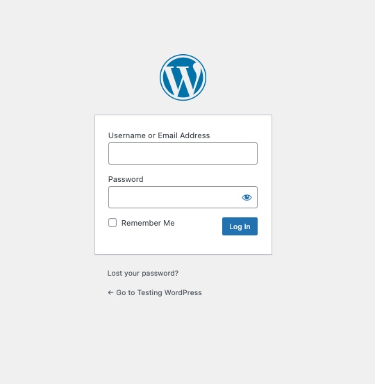 WordPress Dashboard login page