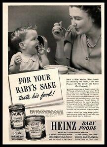1942 Heinz Baby Foods Strained Carrots & Chopped Mixed Vegetables Can Print Ad | eBay