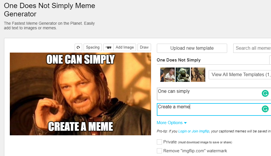 One Does Not Simply Meme Generator